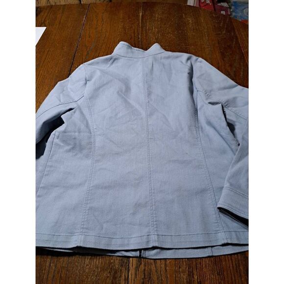 XL Liz Claiborne Long Sleeve Denim Light Blue Jean Jacket Zip with Pockets - Picture 3 of 3